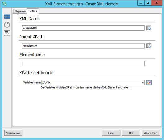 Create XML element