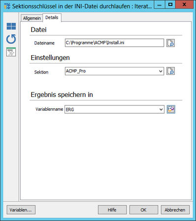 Iterate inifile sectionkey