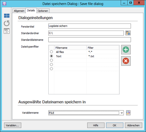 Save file dialog