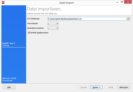 21.1 - CSV-Datei auswählen