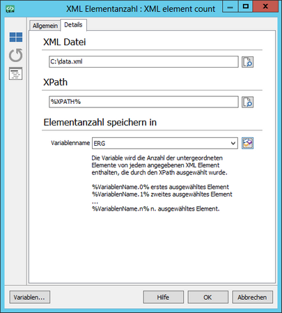 XML element count