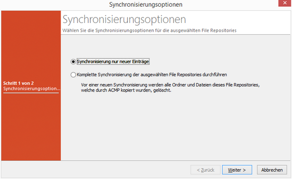 9.2.1 - Syncoptionen