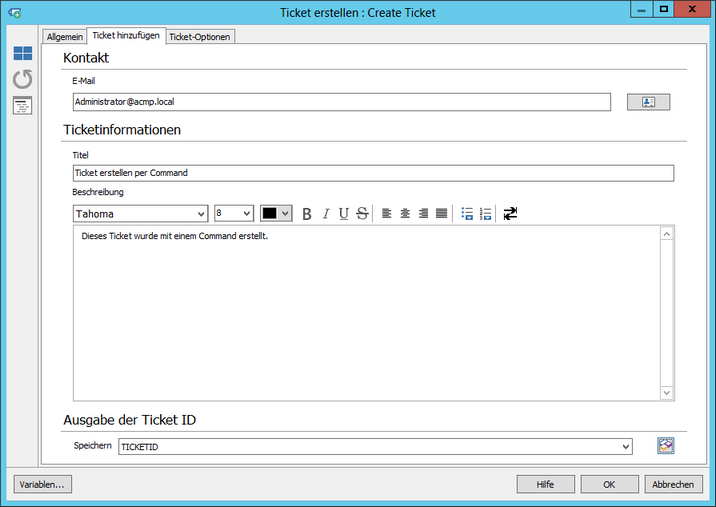 Create Ticket