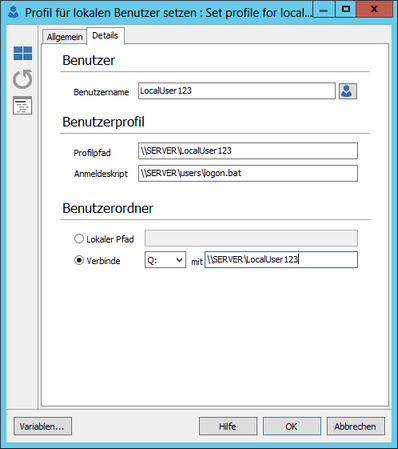 Set profile for local user