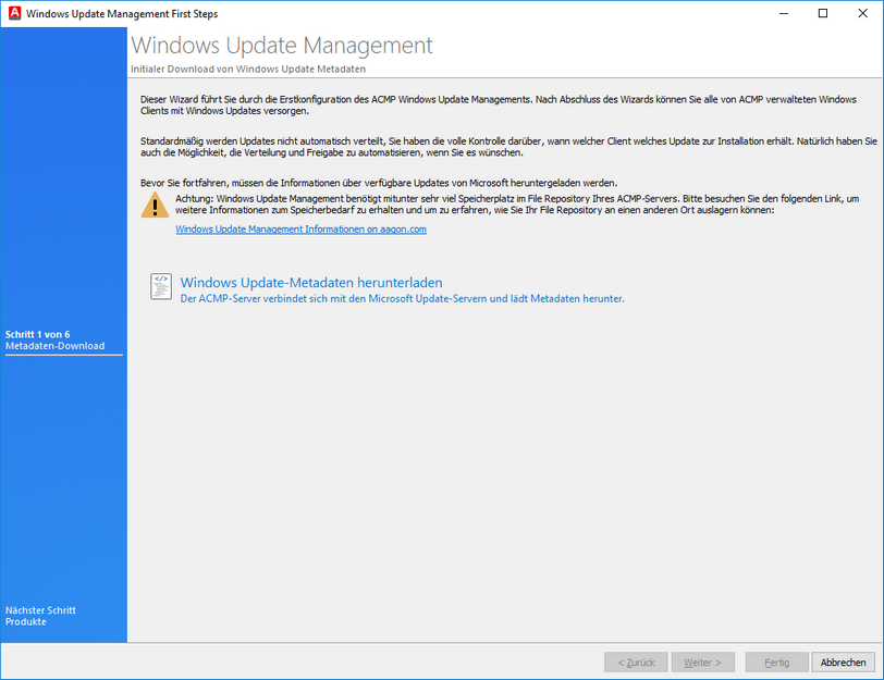 Erstkonfiguration Windows Update Management