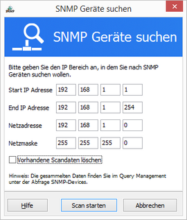 SNMP Geräte suchen