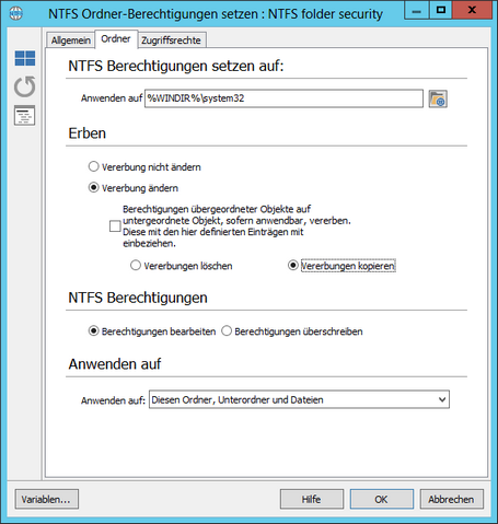 NTFS folder security
