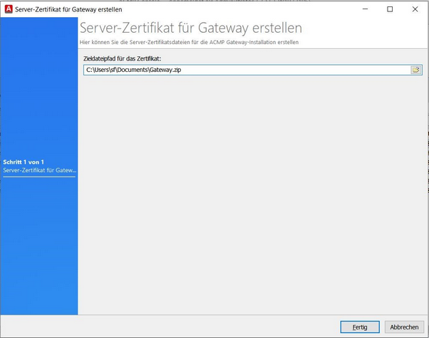 Server-Zertifikat für Gateway erstellen