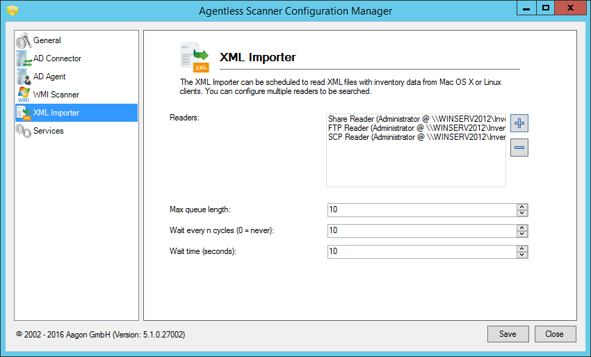 AgentlessScanner_XMLImporter_Configuration