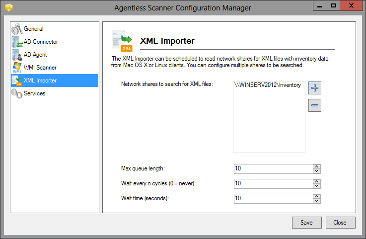 AgentlessScanner_XMLImporter_Configuration