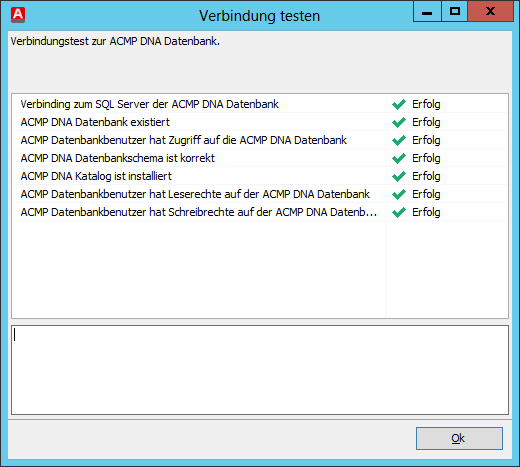 26.1 - Verbindungstest ACMP Datenbank