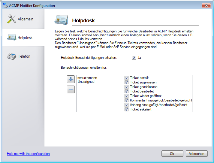 12.2 - Notifier Helpdesk Config