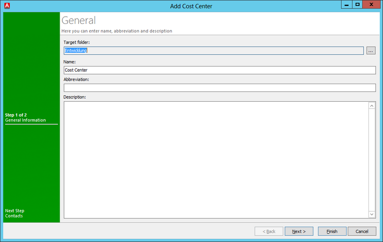 Add Cost center